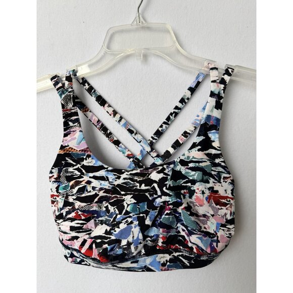 Lululemon Size 6 Multicolor Energy Bra Longline Strappy Sports Bra With Crisscro - Picture 2 of 9